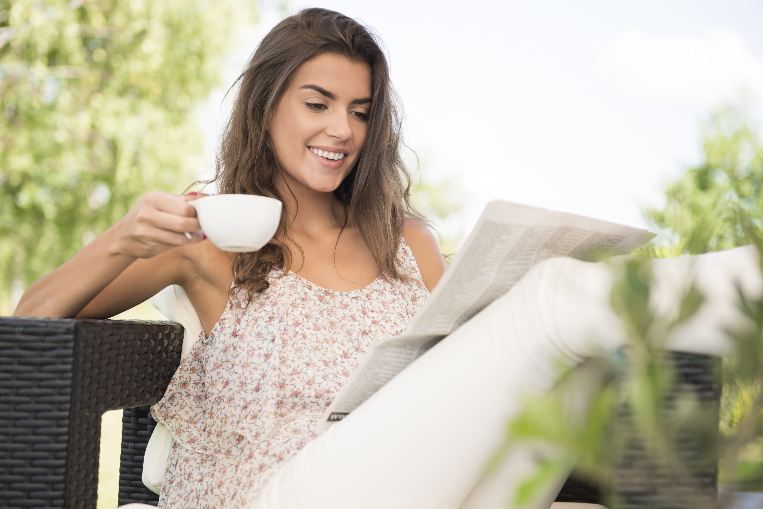 Start the day with coffee and newspaper